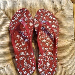Coach Red Rubber Flip Flops Size 8.5